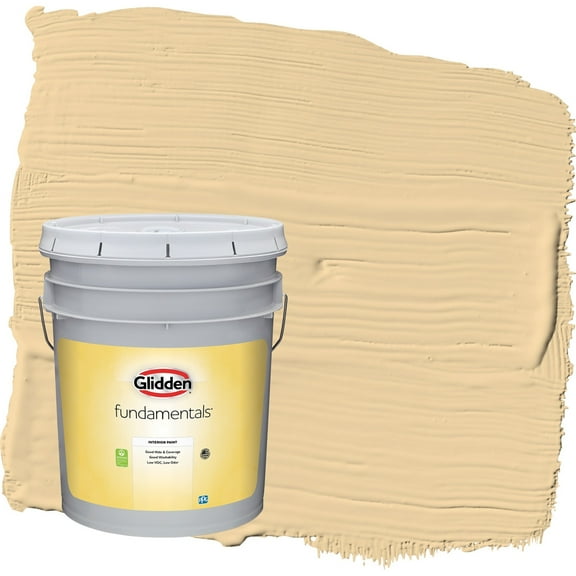 Glidden Fundamentals Spice is Nice / Yellow Eggshell Interior Paint, 5 Gallon