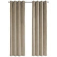 thumbnail image 2 of Curtain Panel 2pcs Set 54"W X 84"L Grommet Bedroom Kitchen Velvet Beige, 2 of 9