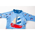 thumbnail image 3 of StylesILove Kid Boys Sailboat One-Piece Rash Guard with Sun Hat 2pcs Blue Swimsuit Pool Swimwear Beach Bathing Suit (5T), 3 of 7
