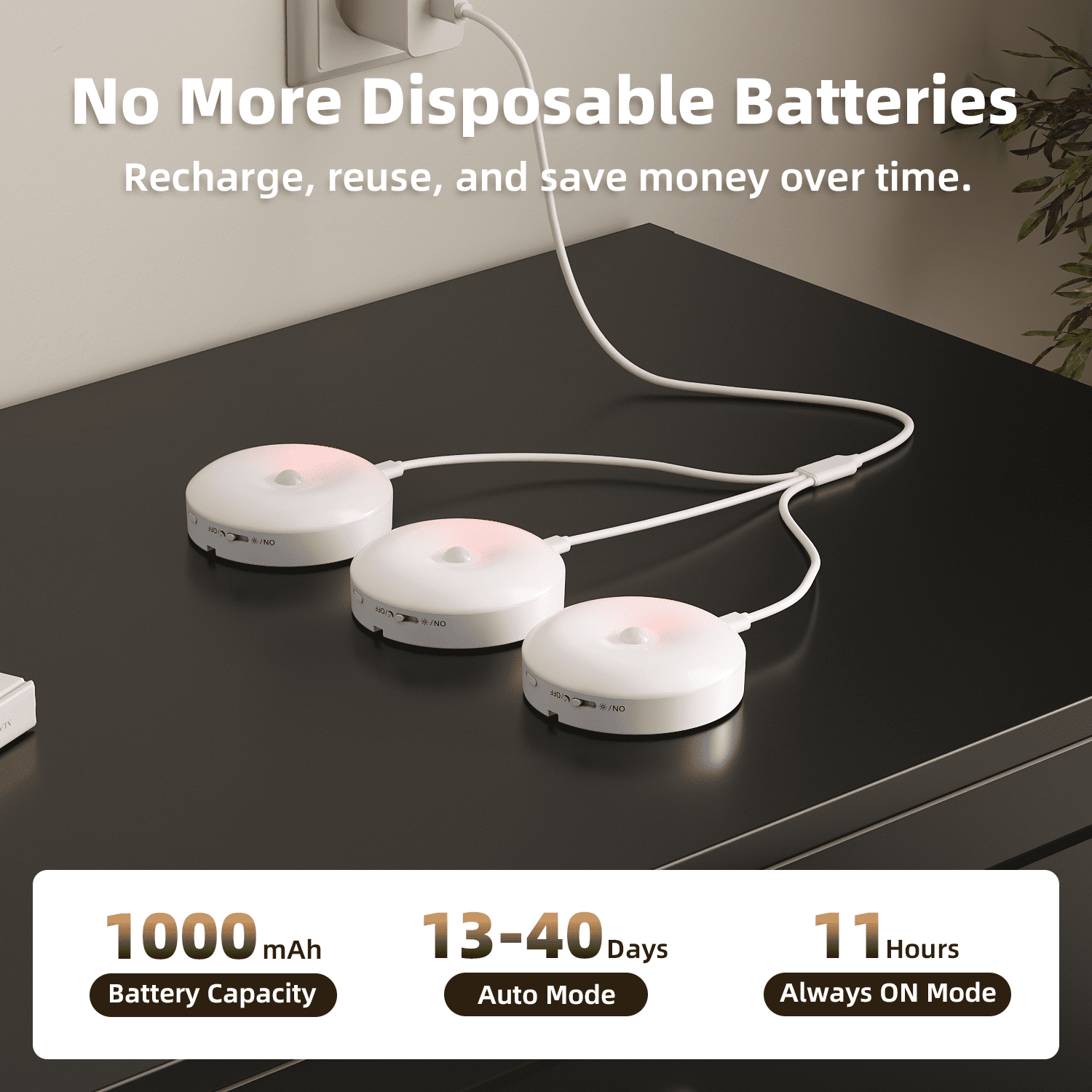 EZVALO 1000mAh Rechargeable Puck Lights with Remote, Motion Sensor Under Cabinet Lighting, 3 Color Temps & 12 RGB Colors, Dimmable Magnetic Stick-On Lights for Kitchen Closet, 6-Pack