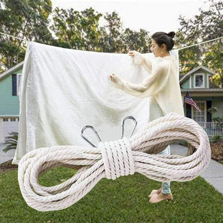 Clothesline 32 Ft Long Cotton Clothesline Rope Laundry Line Rope