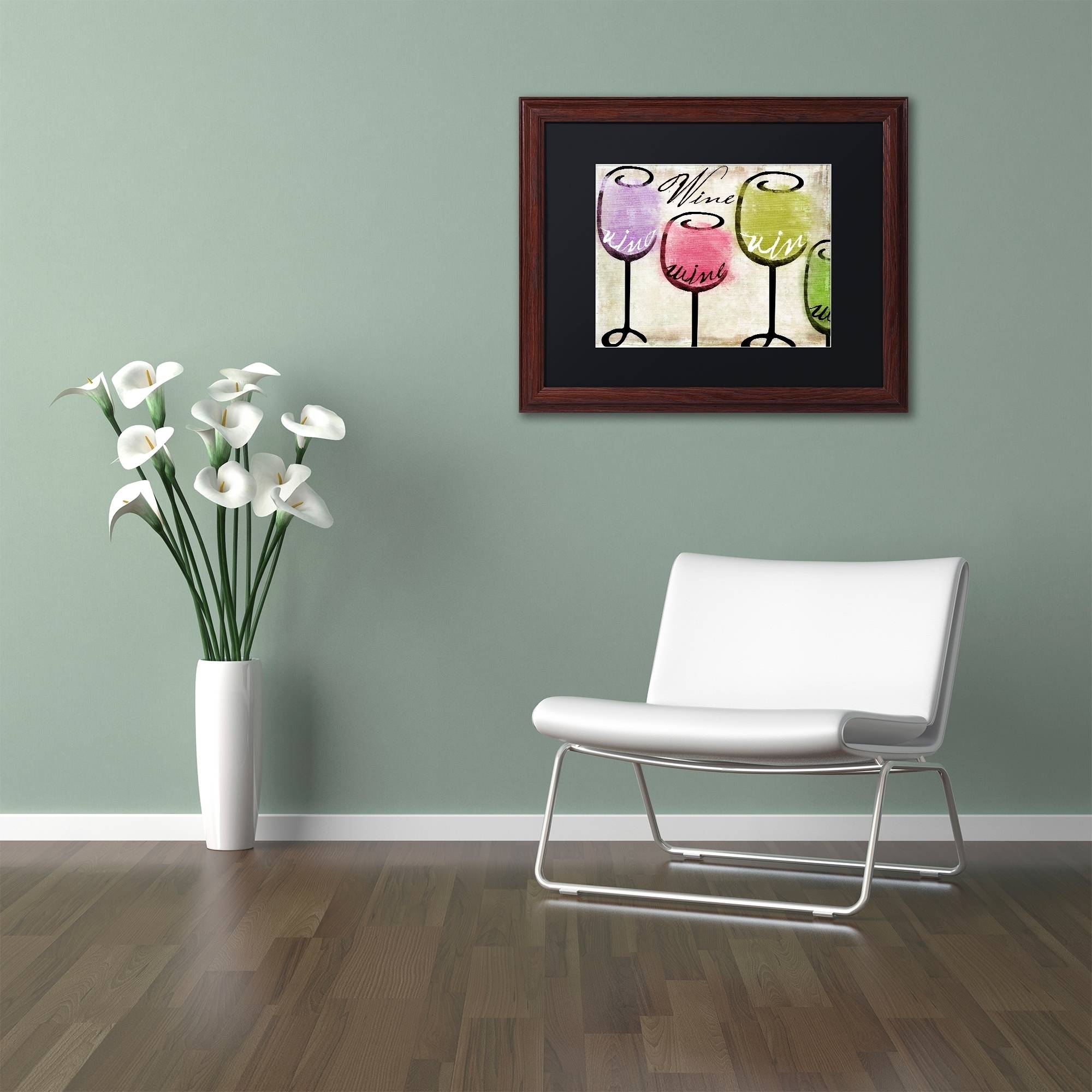 Trademark Fine Art "Wine Tasting III" Canvas Art by Color Bakery Black Matte, Wood Frame