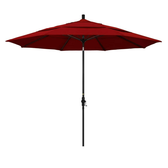 California Umbrella 11 ft. Fiberglass Double Vent Sunbrella Tilt Market Umbrella