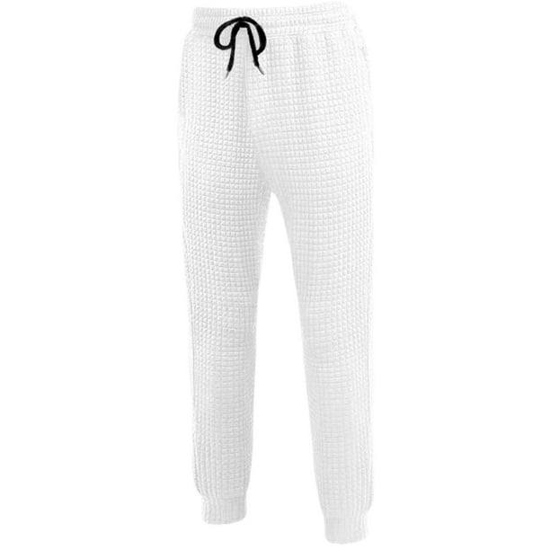 Pantalones largos de moda para hombre, de color liso, cómodos, informales, con cordón para fitness.