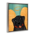 thumbnail image 4 of Dog Angel with Yellow Wings Gray Framed Floater Canvas Wall Art, design by Stephen Huneck, 4 of 10
