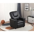 thumbnail image 2 of Marisa 23"W Black PU Faux Leather Kids Recliner Chair with Cupholder, 2 of 3