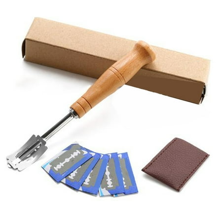 

Synpinya Bread Bakers Cutter Slashing Tool Dough Making Razor Wood Handle Bakeware for Bread Bakeware Kitchen with 5X Blades