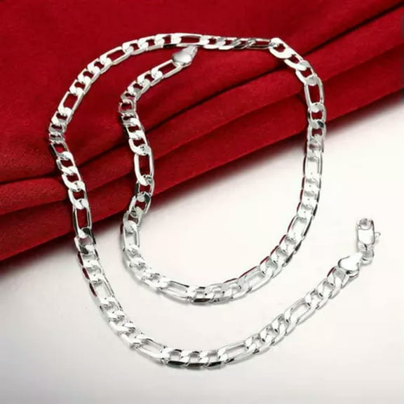 EOEMY Fine 925 Sterling Silver Necklaces Classic 6mm Geometry Chain For Woman Jewelry-20