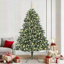 vidaXL Artificial Christmas Tree with 300 LEDs Green 82.68 in