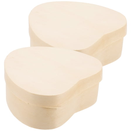 Milisten  2 Pcs Plain Storage Love Wooden Box Home Decor Unique Child