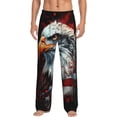 thumbnail image 1 of Fotbe USA Bald Eagle Pantalones de Pijama para Hombre, Pantalones de Dormir, Pantalones de Casa con Cintura Ajustable y Bolsillos-Large, 1 of 6