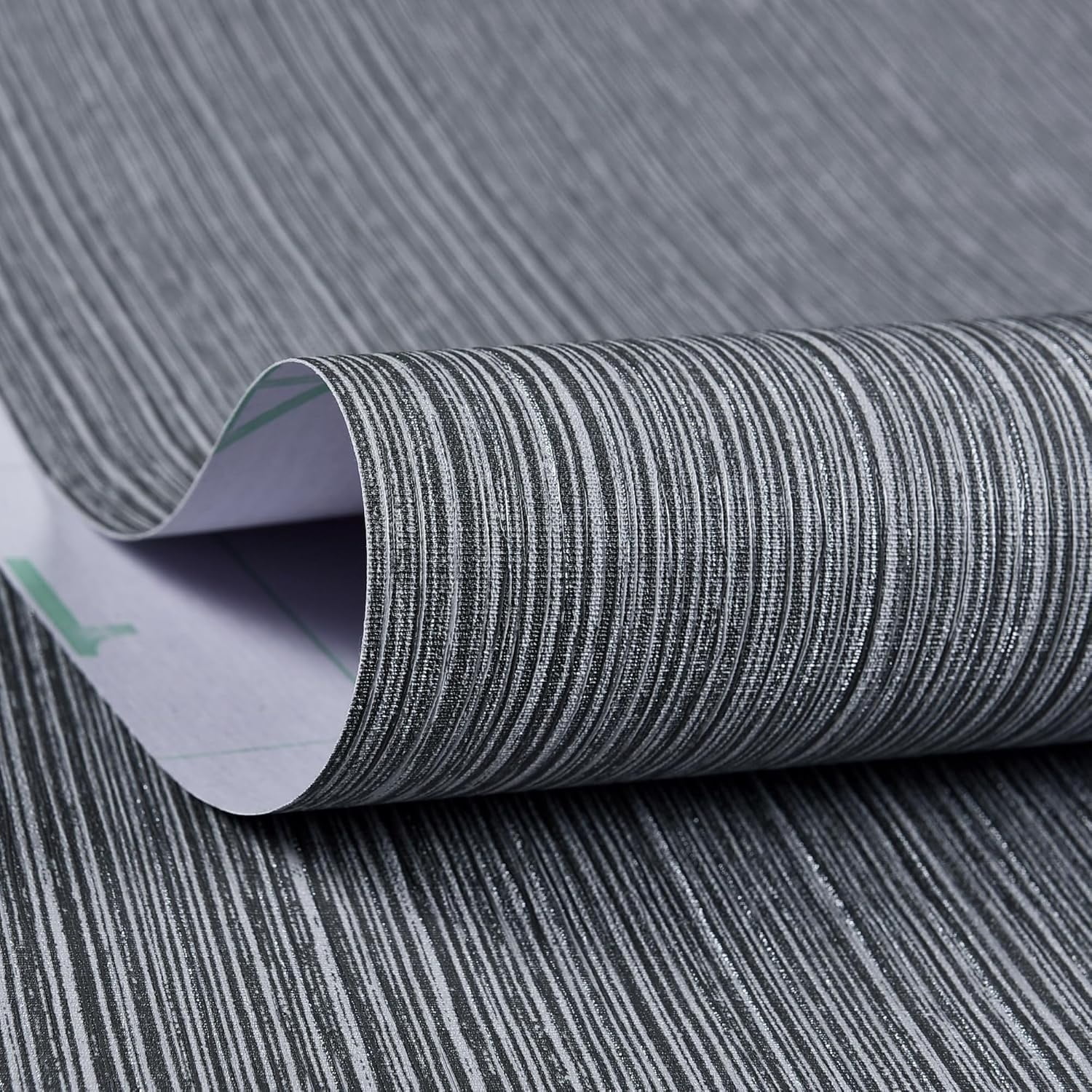 Wallpaper Textured 24in X 393in Fabric Contact Paper Gray Wall Paper Textured Linen Wallpaper Peel and Stick Self-Adhesive Thick Vinyl Embossed Film Wallpaper (Gray)