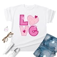 thumbnail image 2 of ICHUANYI Women's Summer Shirts Valentine's Day Top Love Print Short Sleeve T-shirt Cloth New Trending, 2 of 4