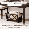 thumbnail image 3 of Solid Wood Magazine Rack, Freestanding X-Frame Organizer for Magazines, Newspapers, Books & 12.5" Vinyl Records, Dark Finish, Assembly Required, 3 of 7