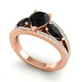 thumbnail image 4 of 2.00 Carat Pear Cut Black Onyx Gemstone & Natural Diamond Stylish Three Stone Ring for Women Solid 14K Rose Gold Size 11.5 by Diamond-Capitals, 4 of 8
