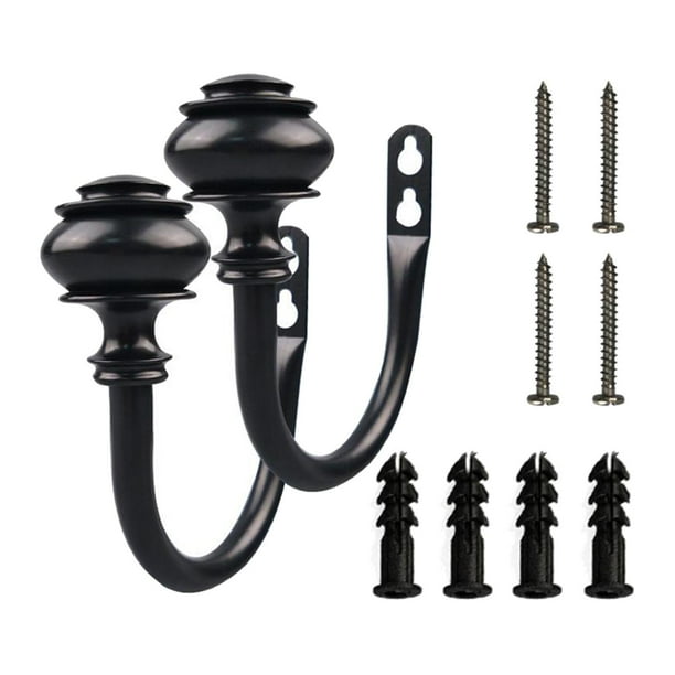 Soportes para cortinas Zulema negro hierro 118 mm