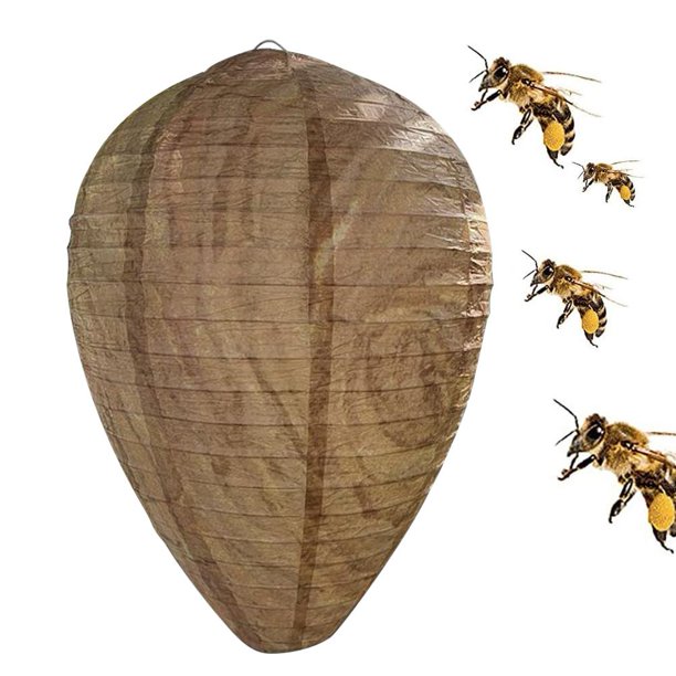 Wasp Nest Decoy Hanging Wasp Deterrent Safe Garden Trampa repelente (marrón)