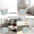 thumbnail image 4 of Howarmer Rectangular Storage Basket, Collapsible Laundry Basket, Waterproof Canvas PE Coating Large Storage Bins Gift Baskets for Children, Office, Bedroom, Clothes,Toys - Blue Anchor, 4 of 6