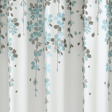 Weeping Flower Shower Curtain Blue/Gray - Lush D&#233;cor