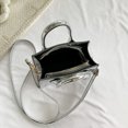 thumbnail image 3 of Bolsa De Hombro Bolso de mano para mujer, bolso cuadrado pequeño de moda, bolsos de mano sólidos de cuero PU (plata) Likrtyny Para Estrenar, 3 of 9