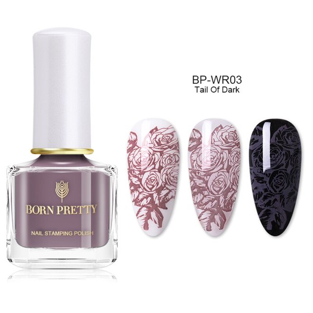 BORN PRETTY Black White Nail Stamping Polish Varnish Gold Silver Nail Art Plates Stamp Oil For Nails Design Spring Series 7mlChina Gong Bohan LED