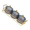 thumbnail image 1 of facefd Snack Dishes Storage Container Fruit Tray Rack Caddy Serving for Countertop 3 Bowls Gray, 1 of 8