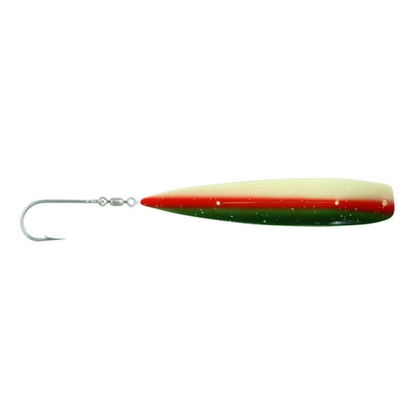 Hot Spot A4-454G AT Apex Trolling Lure 4", 4/0 Siwash Hook, , Blk Grn/Red Strp, All Plastic for corrosion protection