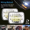 thumbnail image 3 of Pair 7x6" 5X7" INCH LED Headlight Hi or Low Beam Light DRL For 86-95 Jeep Wrangler YJ, 3 of 7