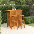 thumbnail image 1 of vidaXL 3 Piece Garden Bar Set Solid Wood Acacia, 1 of 5