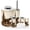 Color 3, variant on Bathroom Accessory Set 6 Piece with Hunting Rustic Bear Forest Landscape Mountain Peaks River Toothbrush Holder, Soap Dispenser, Soap Dish, Trash Can with Lid, Toothbrush Cup, Toilet Brush Holder