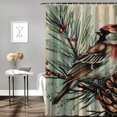 Chilfamy Bird Pine Cone Tree Shower Curtain for Adults Chic Modern