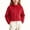 Red # Girls Tops, variant on Falkdiz Girls Long Sleeve Shirts Outdoor Warm Cropped Tops Fleece Winter Mock Neck Solid Color Zip-up for Girls School , Black , Size: 5-6 Years