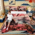 thumbnail image 2 of Manfei Fantasy Samurai Queen Comforter Set for Boys Men, Cherry Lake Bedding Comforter Set, Pink Black Teal, Black Reversible 3-Piece, 1 Comforter and 2 Pillowcases, 2 of 6