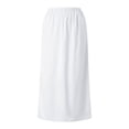 thumbnail image 4 of Ediodpoh Satin Skirt Women Half Soft Lace Trim Long Underskirt with Elastic Waist for Under Dresses Womens Skirt White XXL, 4 of 9