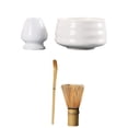 thumbnail image 1 of Juego de batidor de té tradicional de 4 piezas, estilo japonés, cuchara de B-Cuenco de té blanco, 1 of 2