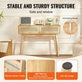 thumbnail image 6 of Farmhouse Rattan Entryway Table, 2-Drawer Storage Console with Woven Sliding Doors, Natural Finish, 6 of 7