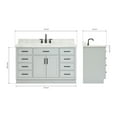 thumbnail image 3 of Ariel Hepburn 55 In. Oval Sink Vanity With 1.5 In. Carrara White Countertop In Grey, 3 of 10