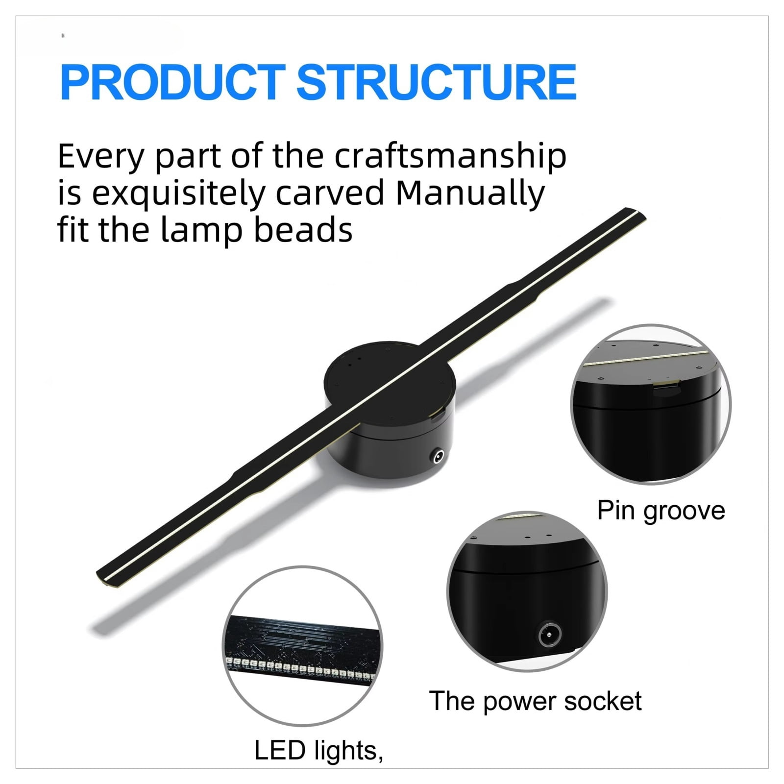 3D Advertising Projector Wifi Led Sign Holographic Lamp Player Remote Advertise Display Fan Hologram