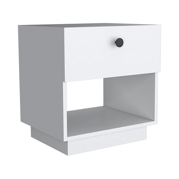 Dtwnek Nightstand with 1 Drawer, Beside Table for Living Room, Bedroom, White