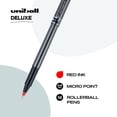 thumbnail image 2 of Bolígrafo Rollerball Uni-Ball Deluxe, 0,5 mm, tinta roja, paquete de 12, 2 of 7