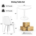 thumbnail image 2 of KATBOC 5-Piece Modern Dining Set, 4 Velvet Upholstered Chairs with Tulip Table, Compact Space-Saving Quick Assembly for Kitchen Dining Room Small Apartments, Black and White, 2 of 6