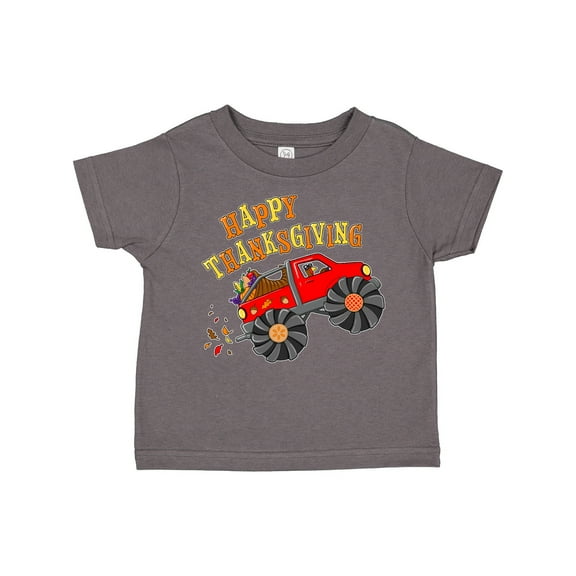 Inktastic Happy Thanksgiving Monster Truck with Turkey and Food Boys or Girls Toddler T-Shirt