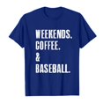 thumbnail image 4 of Tittly T Shirts for Women Tshirts Shirts Women's WEEKENDS COFFEE BASEBALL Printed T Shirt Cotton Round Neck Casual Short Sleeves Graphic Tees Summer Tops Blue XL, 4 of 4