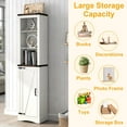 thumbnail image 6 of SSyao 68" Tall Farmhouse Bathroom Storage Cabinet, 5-Shelf Storage Cabinet with Barn Door&Adjustable Shelves, Linen Tower Cabinet with Storage for Bathroom, Kitchen, Living Room, Rustic White, 6 of 9