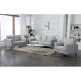 thumbnail image 3 of ACME Kyrene Linen Fabric Upholstery Sofa with Loose Back in Light Gray, 3 of 8