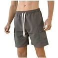 thumbnail image 1 of Tungbrin Gym Shorts Men Summer Elastic Waist Multi-pockets Cargo Short Basic Solid Color Comfort Sweat Shorts, 1 of 9