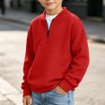 thumbnail image 6 of Sakuulaan Boys Sweatshirts Quarter Zip Mock Neck Knit Casual Long Sleeve Fall Tops, 6 of 8