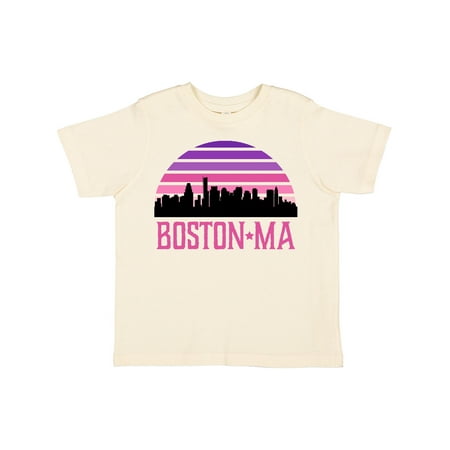 

Inktastic Boston Gifts for Kids Retro Skyline Gift Toddler Toddler Girl T-Shirt