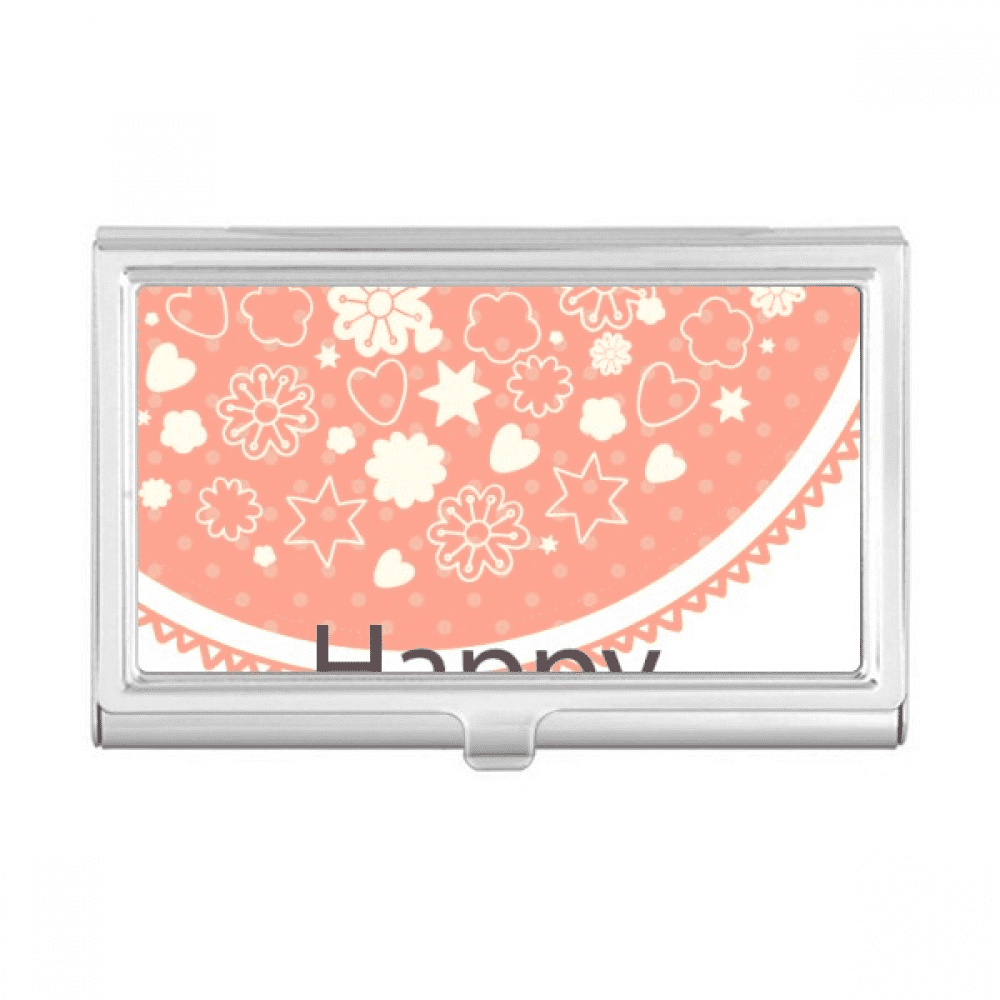 Happy Easter Festival Cute Colored Egg Flower Business Card Holder Case Pocket Box Wallet