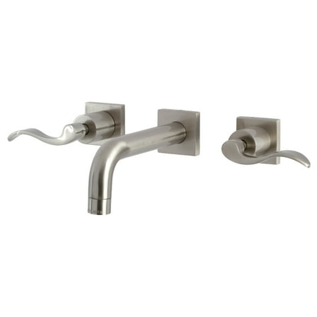 Kingston Brass KS6128DFL NuWave Double-Handle Wall Mount Bathroom Faucet, Brushed Nickel